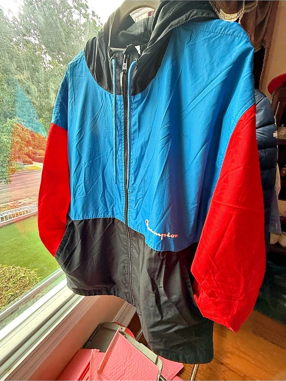 Champion Lightweight Colorblock Jacket Blue/Black/Red XL